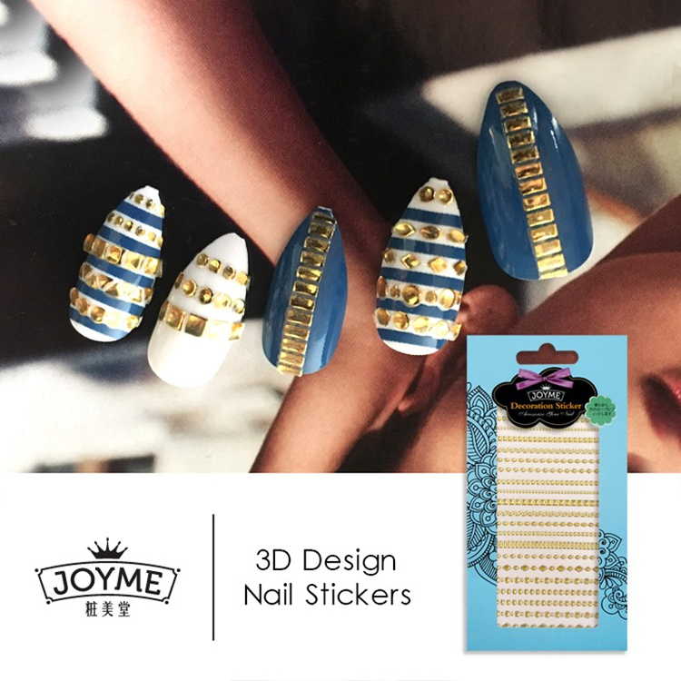 Gold Line Stone Jewelry Diy Nail Sticker