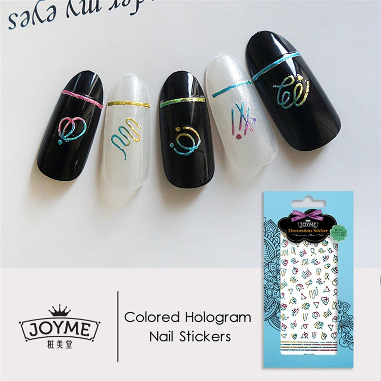 DIY Colored Hologram Nail Sticker-geometry